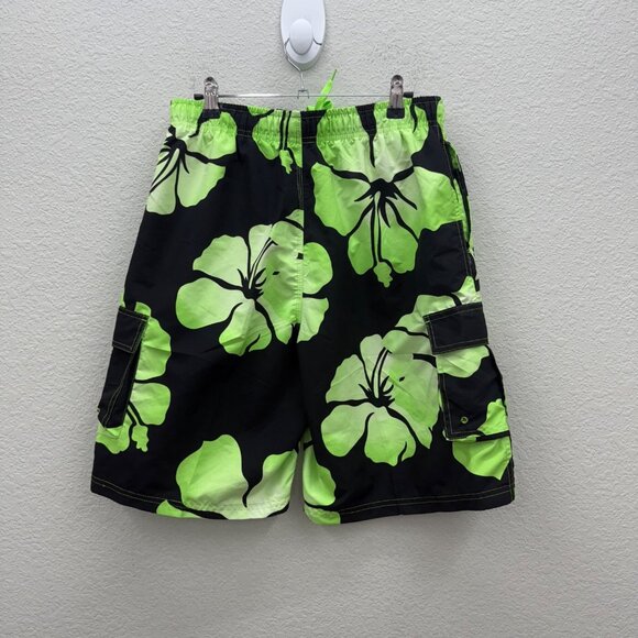 Panama Jack Hibiscus Floral Mesh Lined Cargo Swim Trunks Mens size Medium NEW - Picture 7 of 10
